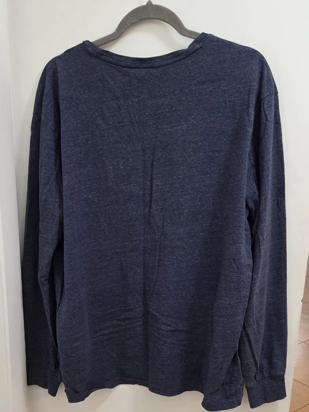 Polo by Ralph Lauren Men's Heather Navy Long-Sleeve Pocket Tee